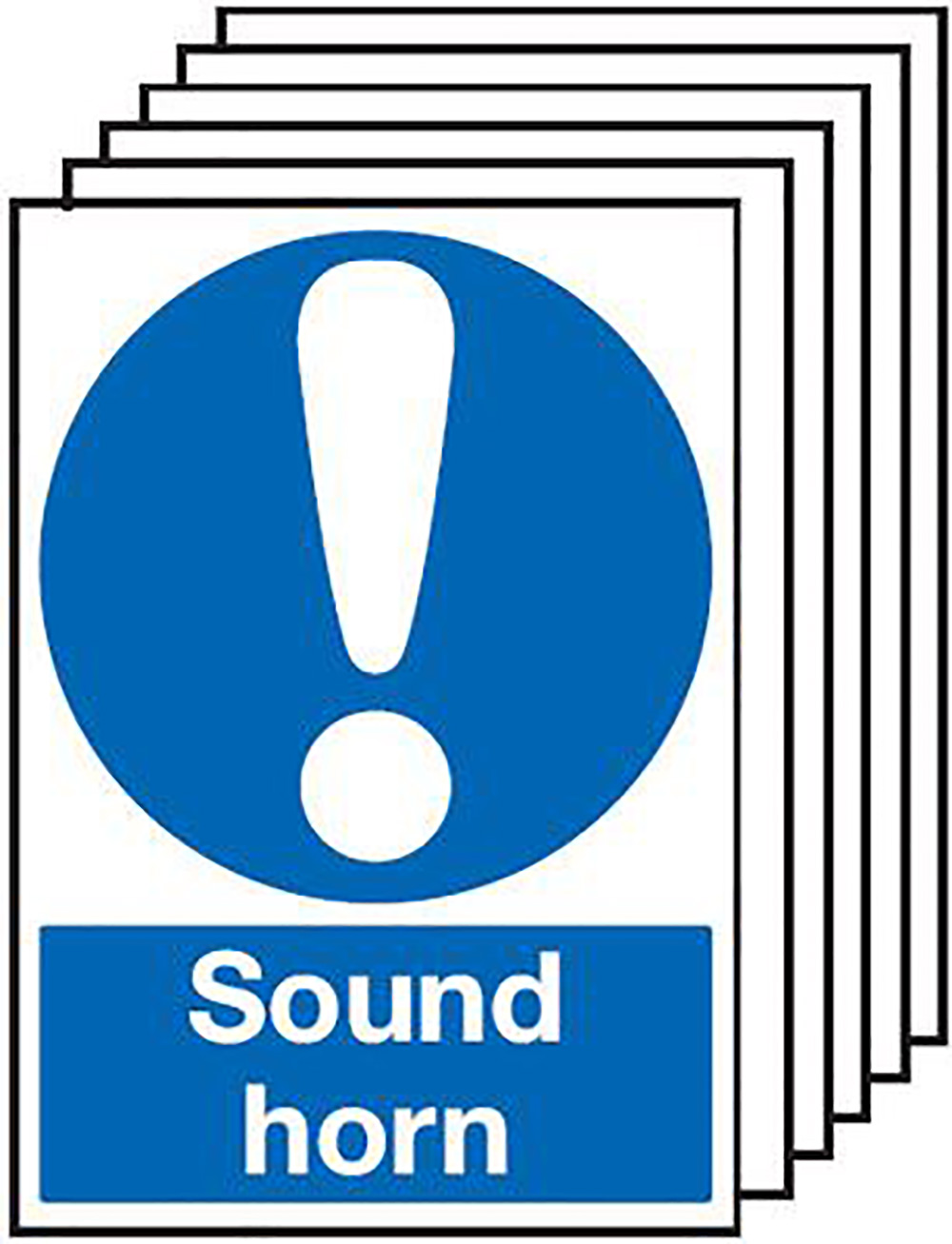 Sound Horn  297x210mm Self Adhesive Vinyl Safety Sign Pack of 6 
