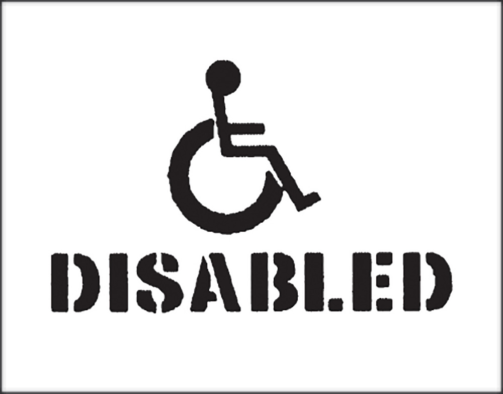 Disabled Car Park Stencil - Made from reusable polypropylene