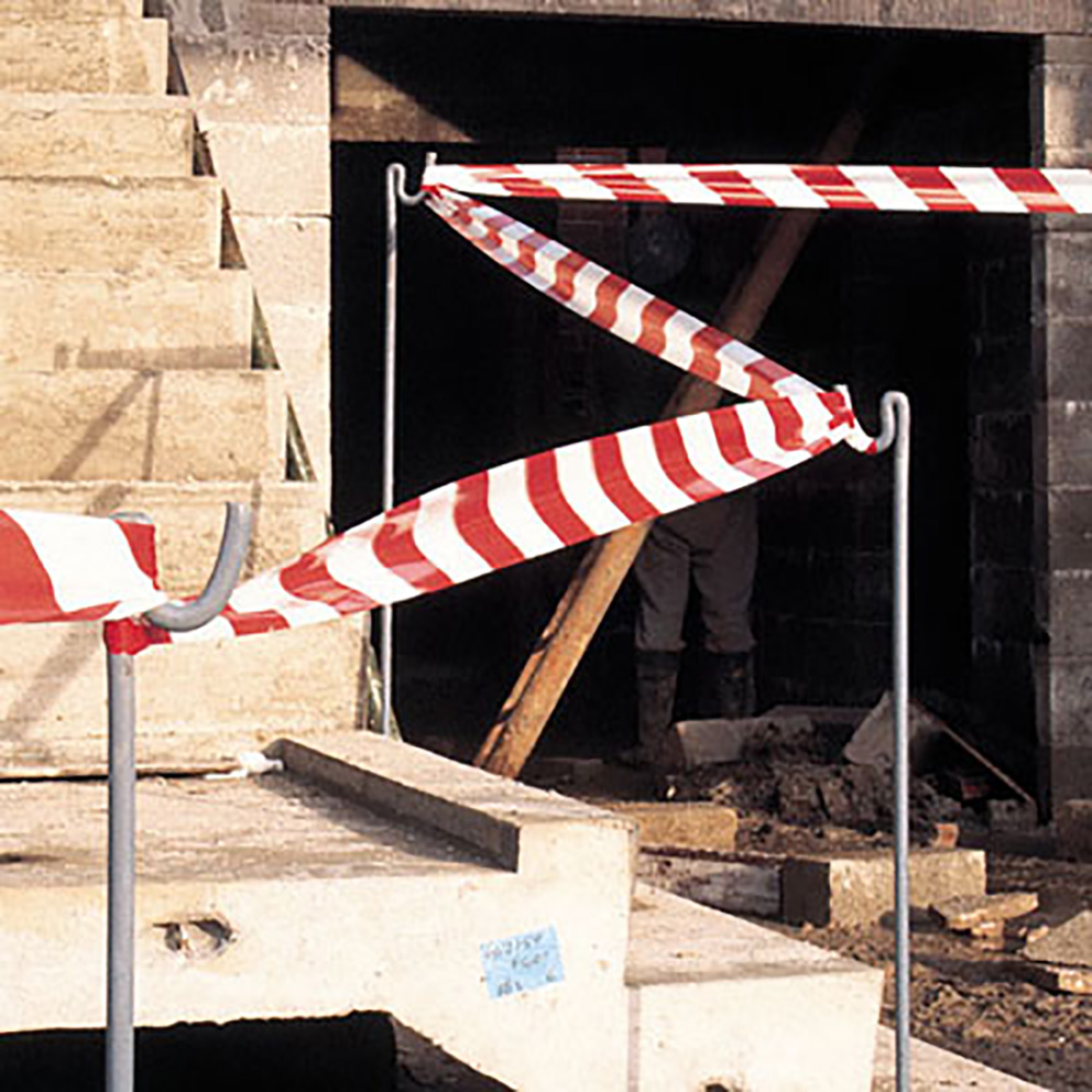 Economy Barricade Tape - 75mm Wide Red White Barricade Tape