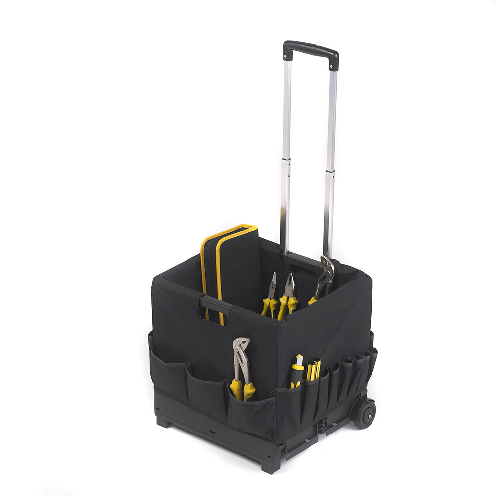 Black Folding Box Trolley With Compartment Bag
