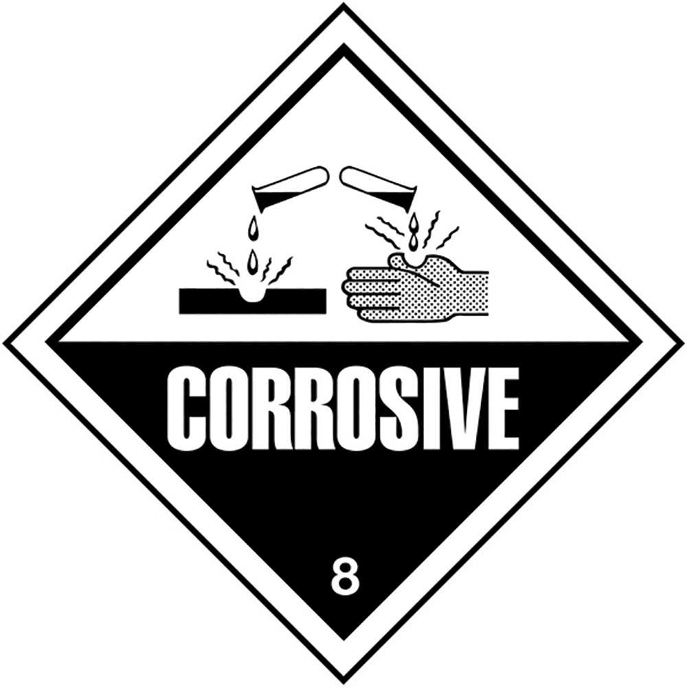 100x100mm Corrosive Hazard Warning Diamonds Vinyl