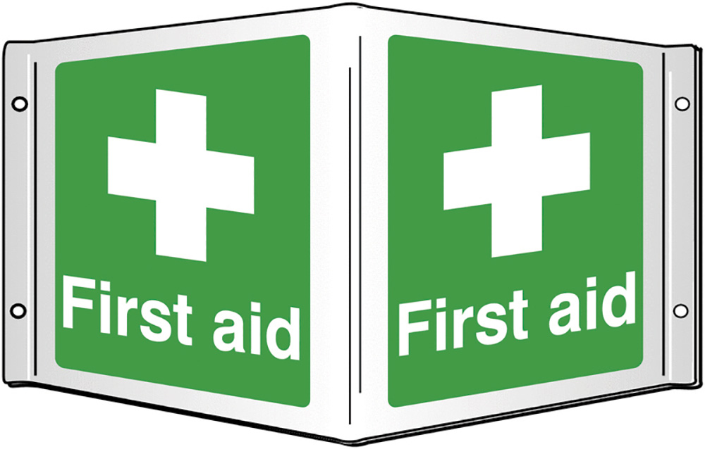 First aid Projecting 3D Sign 200x400mm Safety Sign