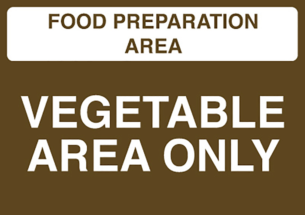 Food Prep Area - Vegetable Area Only | 148x210mm Safety Sign