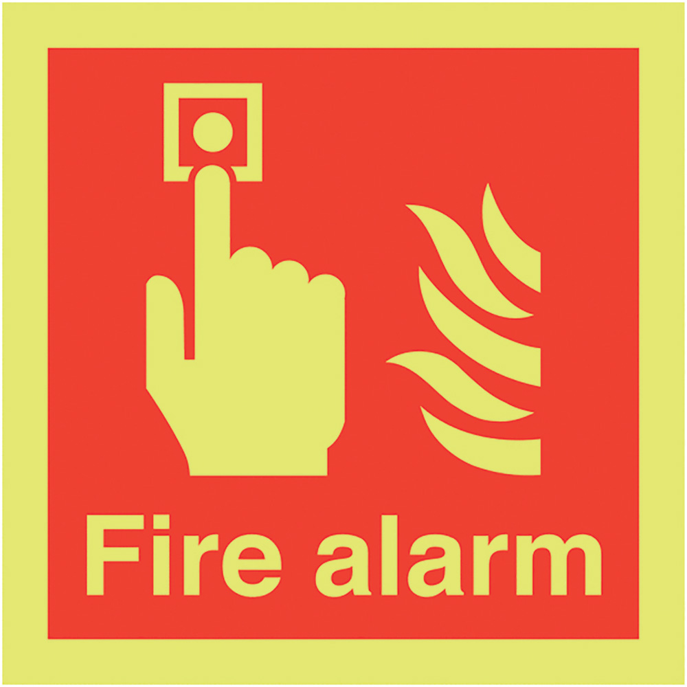 Fire Alarm 100 x 200mm - Nite Glo Safety Sign   Nite Glo Safety Sign
