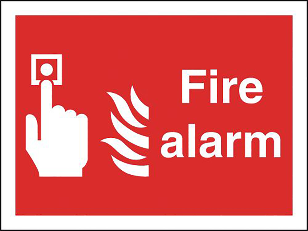 Fire Alarm  200x400mm Rigid Plastic Safety Sign