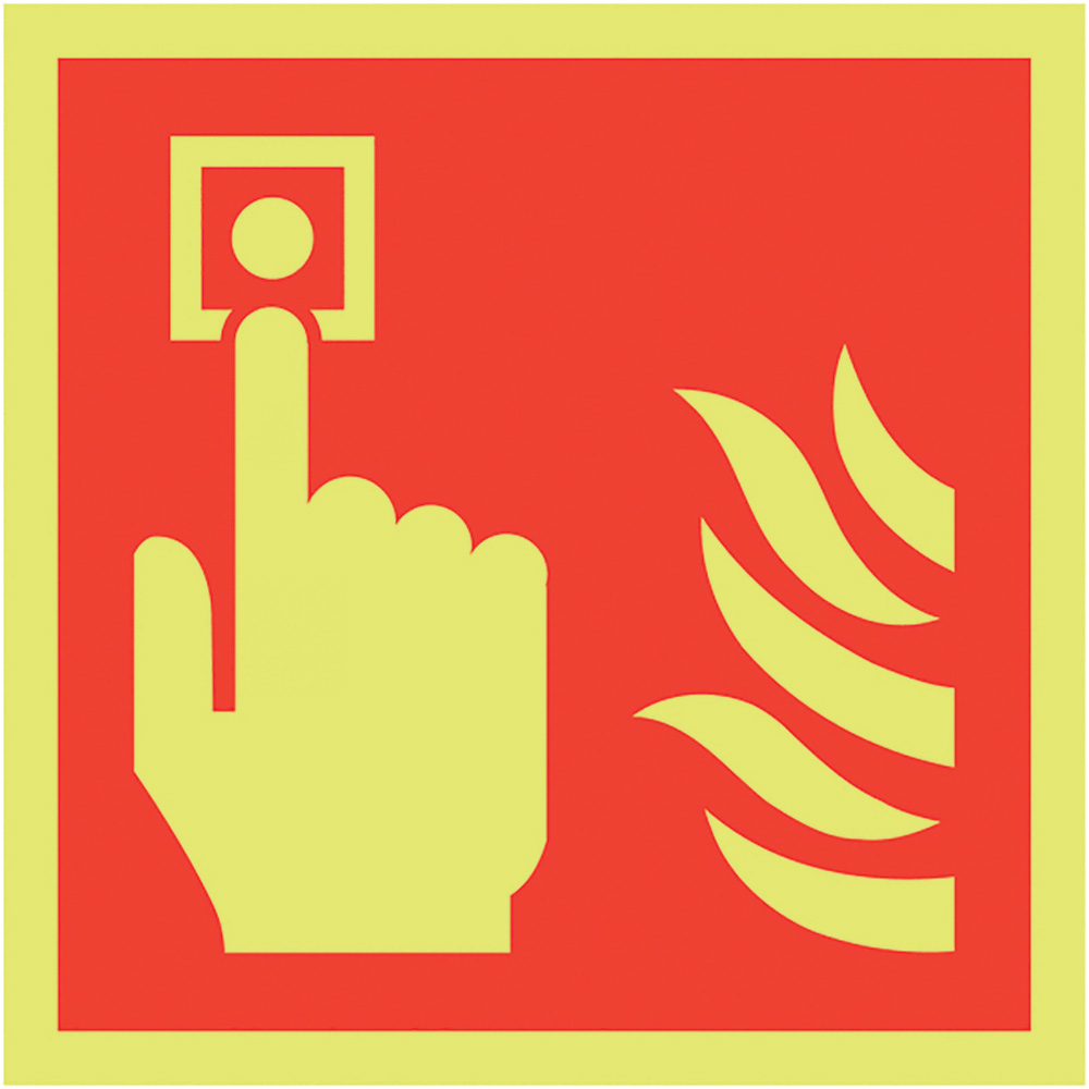 Fire Alarm Call Point Symbol 200x200mm Xtra Glo Safety Sign
