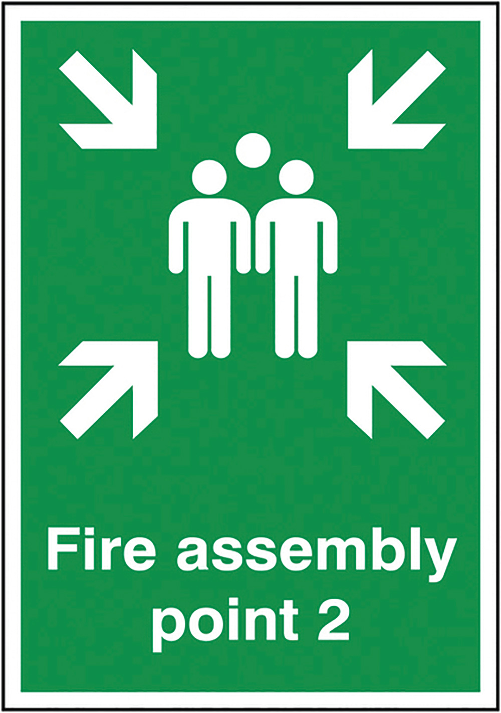 Fire Assembly Point 2  594x420mm Self Adhesive Vinyl Safety Sign  
