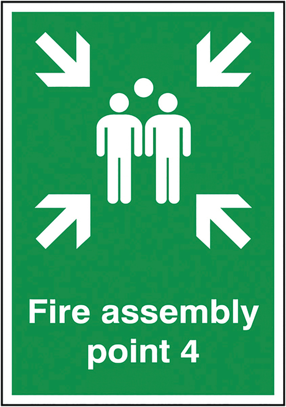 Fire Assembly Point 4  297x210mm Self Adhesive Vinyl Safety Sign  