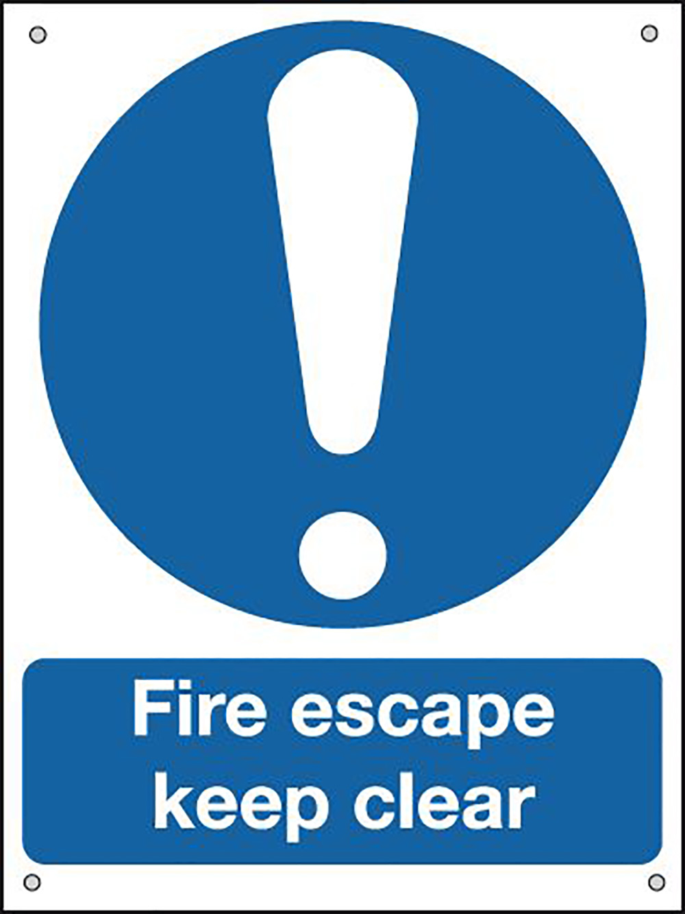 Fire Escape Keep Clear  400x300mm 0.9mm Aluminium Safety Sign  