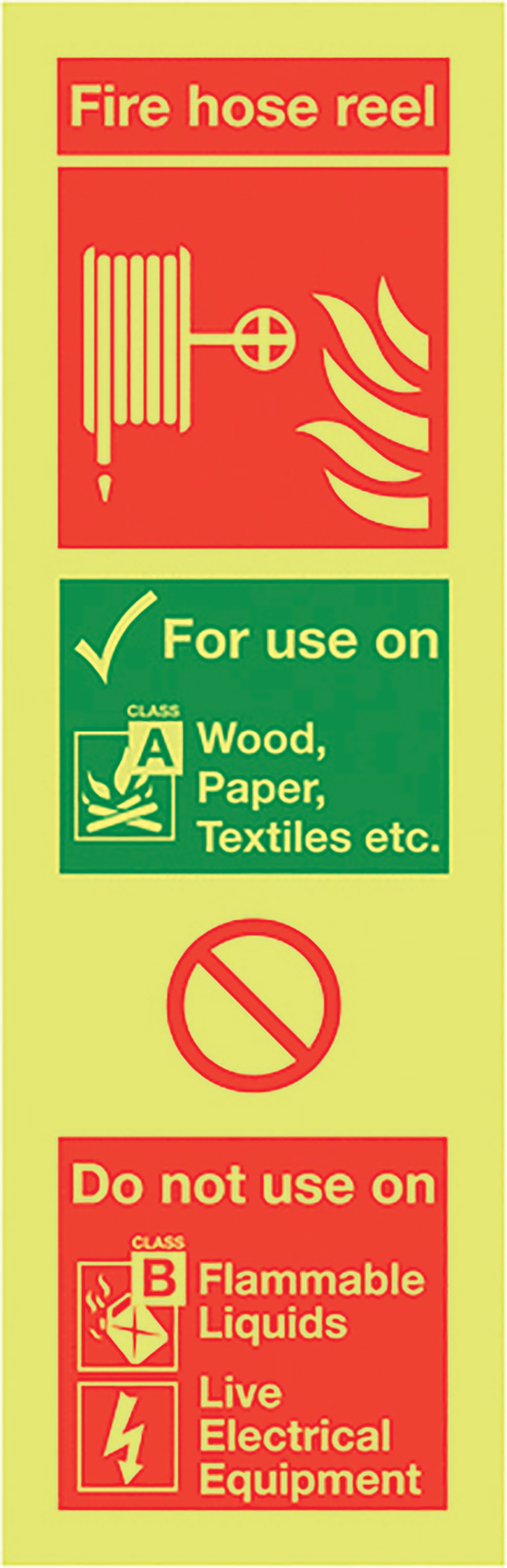 Fire Hose Reel 300 x 100mm - Nite Glo Safety Sign   Nite Glo Sign  