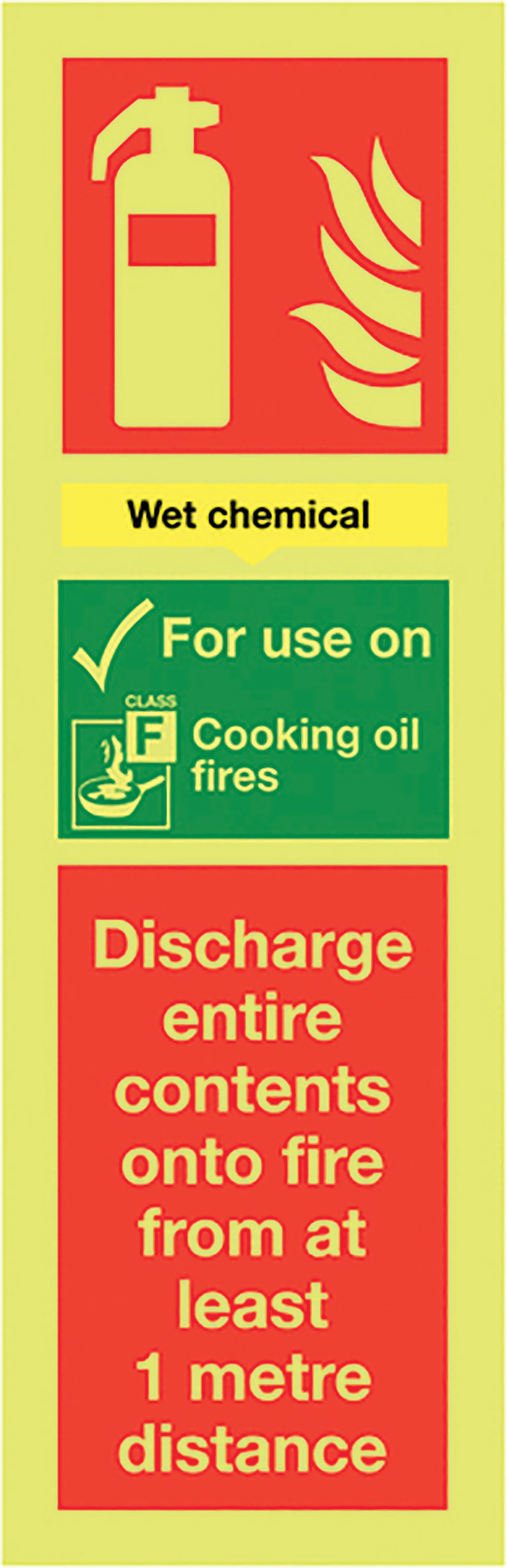 Wet Chemical Extinguisher For Use On 300 x 100mm - Nite Glo Sign  