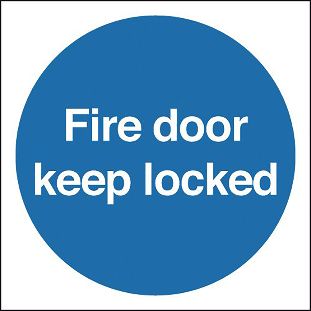 Automatic Fire Door Keep Clear 100 x 100mm - Nite Glo Safety Sign