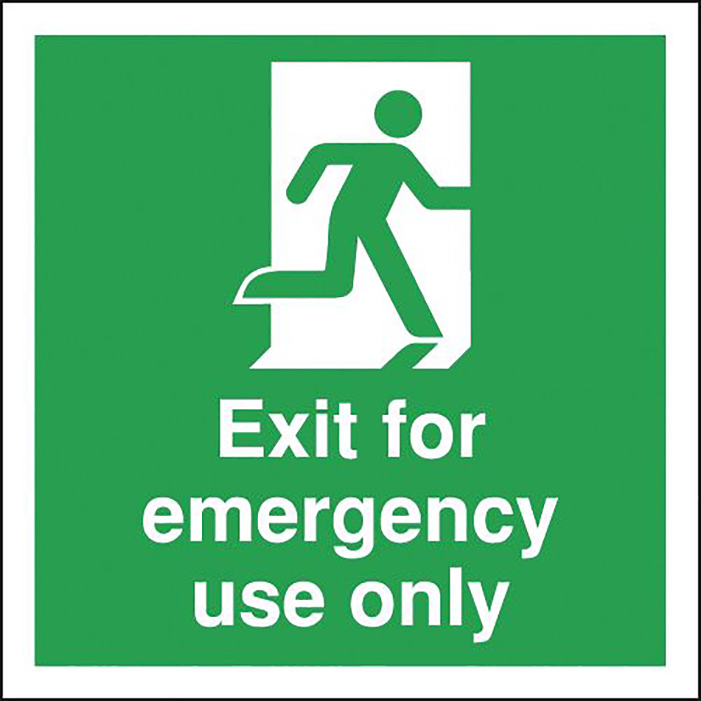 Exit For Emergency Use Only  150x150mm 1.2mm Rigid Plastic Safety Sign  