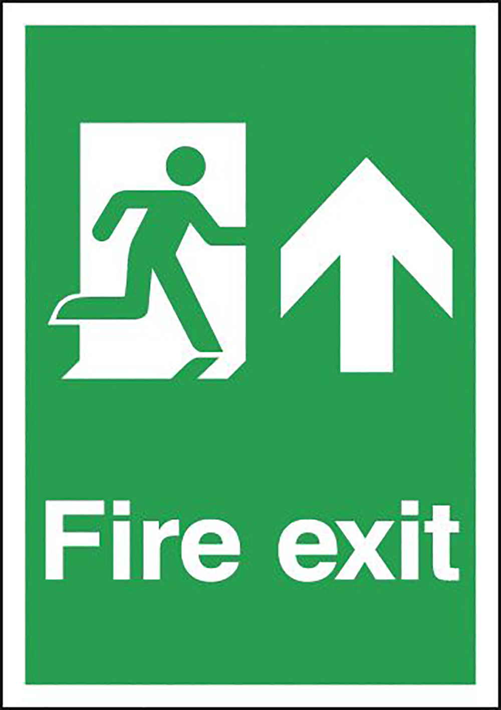 Fire Exit Running Man Up  297x210mm 1.2mm Rigid Plastic Safety Sign  