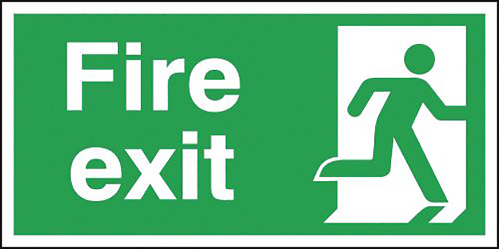 Fire Exit Running Man Right 150x300mm Safety Sign