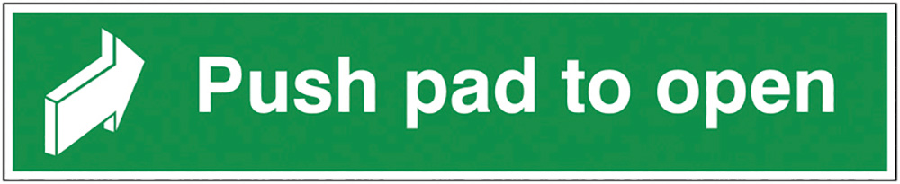 Push Pad To Open 50x250mm Safety Sign