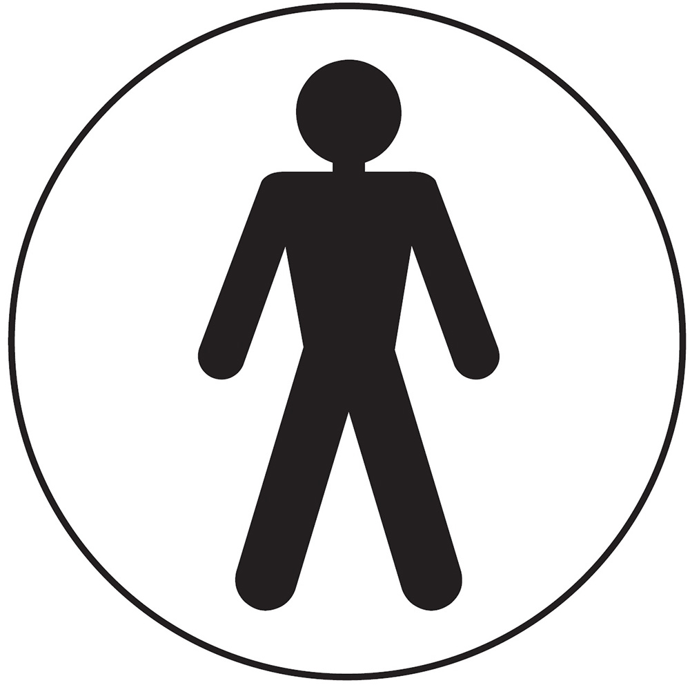 Male symbol 100mm Acrylic Safety Sign