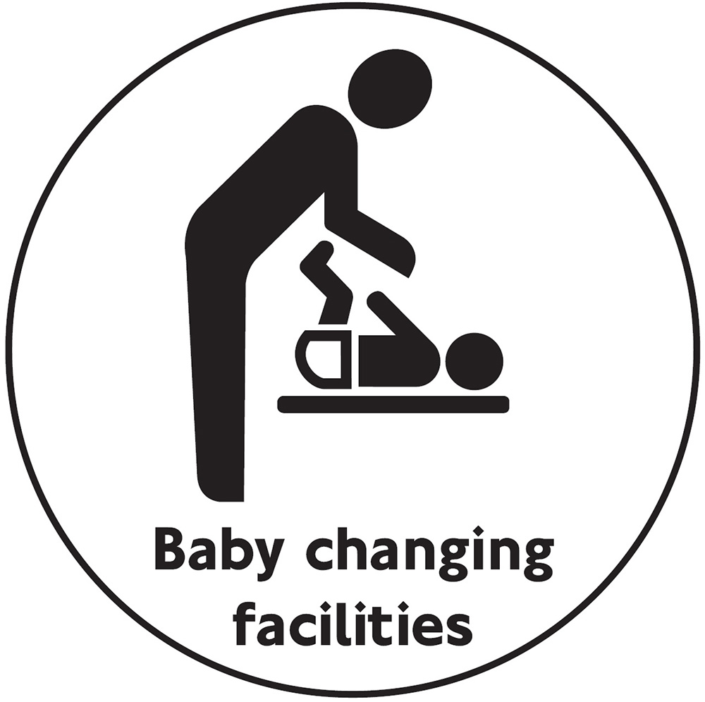 Baby changing facilities 100mm Acrylic Safety Sign