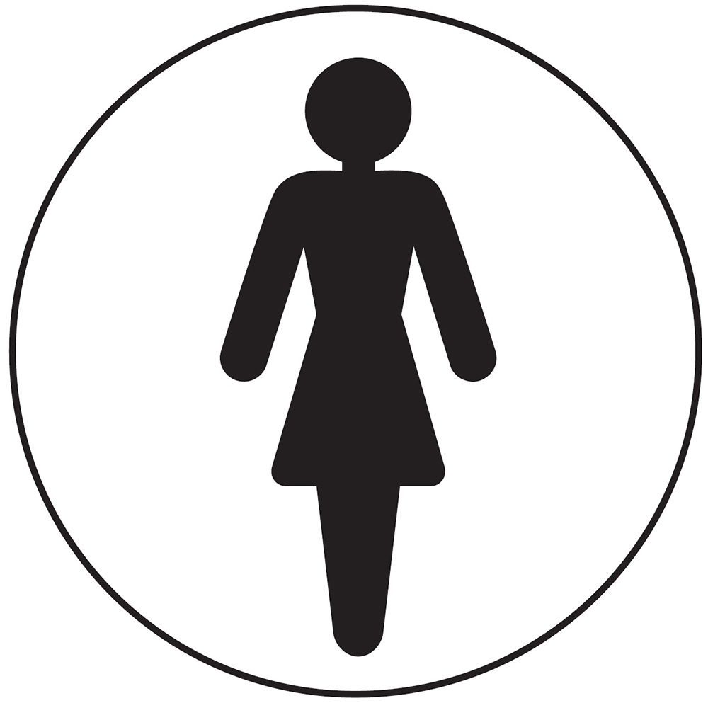 Ladies symbol 100x100mm Acrylic Safety Sign