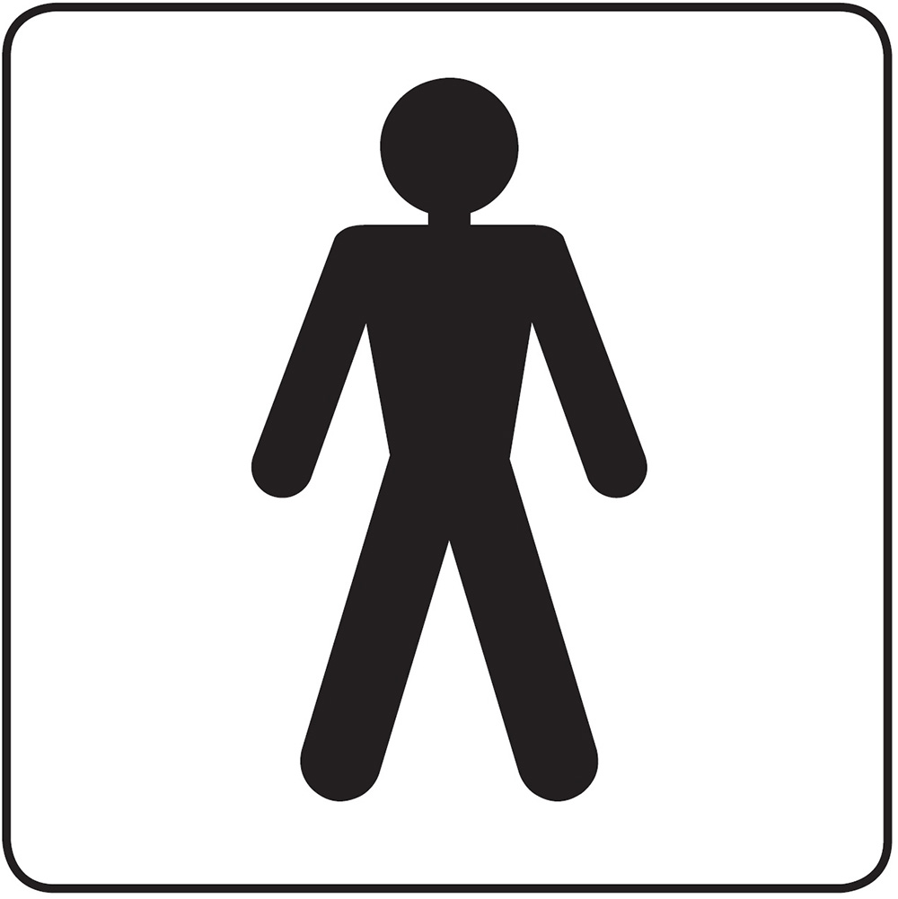 Male symbol 100x100mm Acrylic Safety Sign