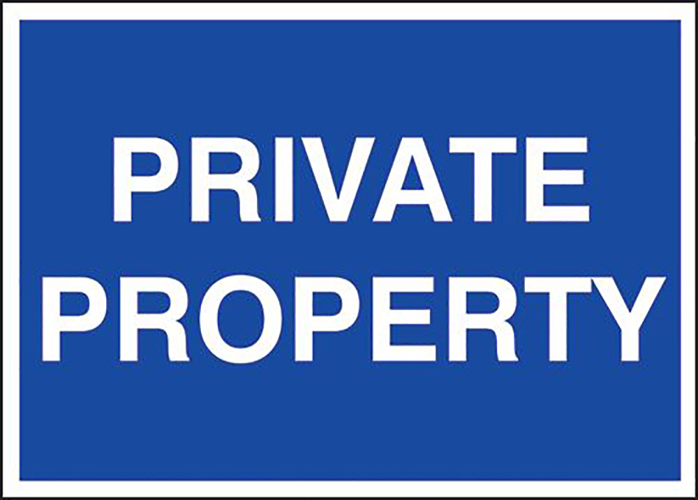 Private Property 300x400mm 1.2mm Rigid Plastic Safety Sign