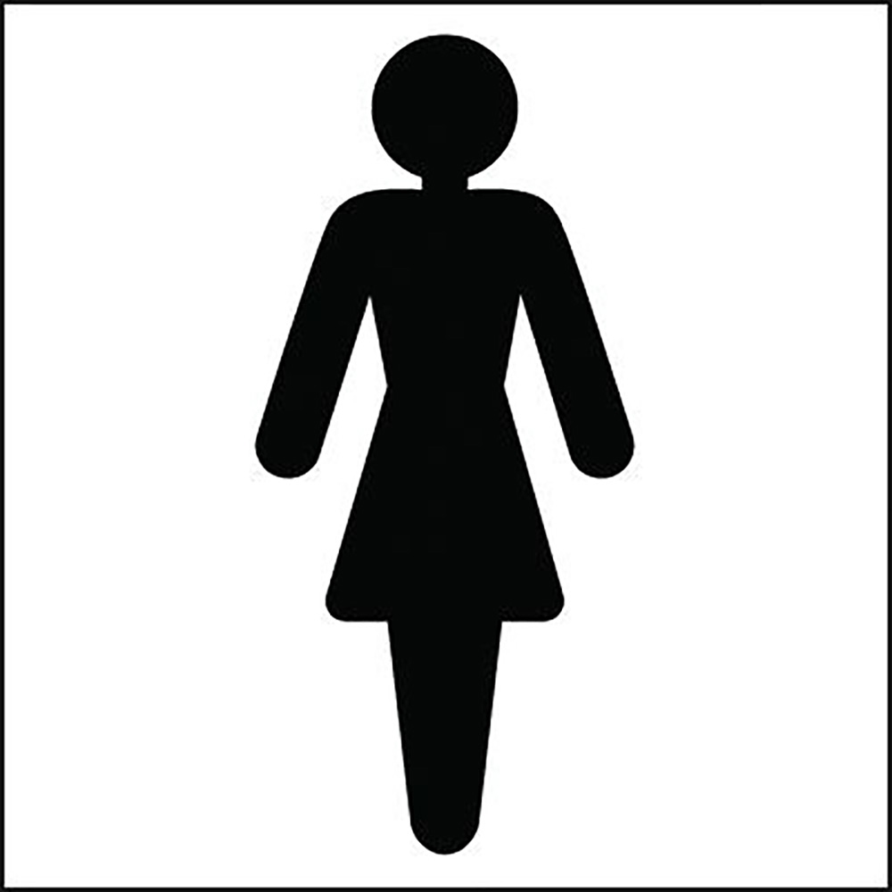 150x150mm Ladies Toilet symbol - rigid
