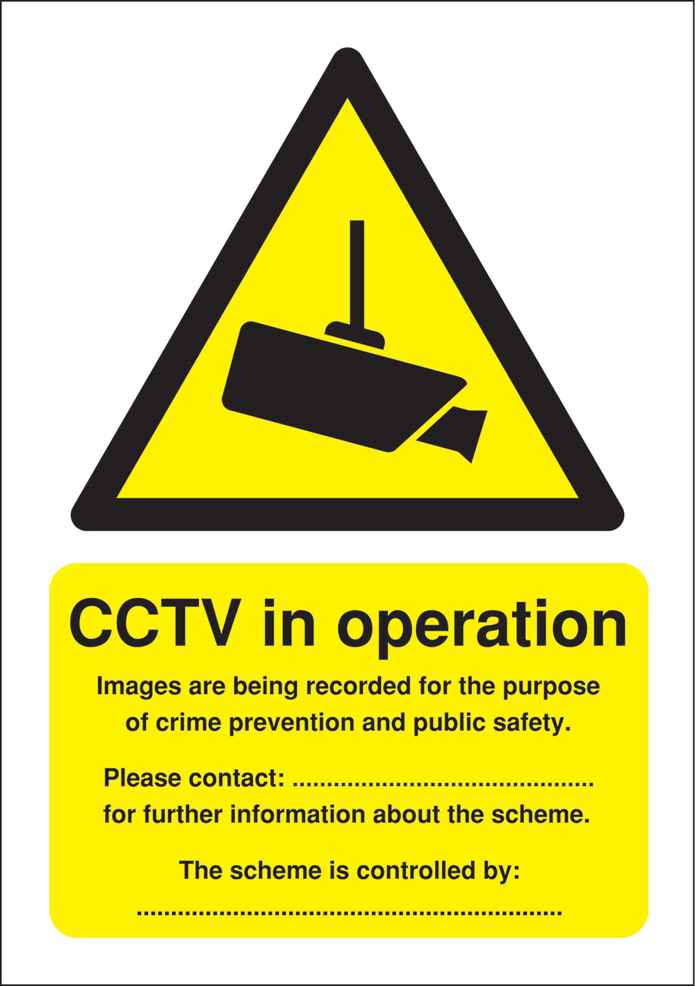 CCTV in Operation  Data Protection Act  297x210mm 1.2mm Rigid Plastic Safety Sign  