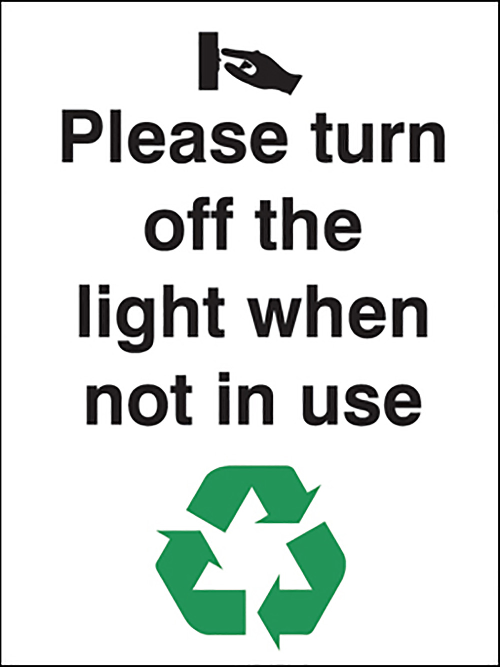 Please turn off the lights when not in use 100x75mm Sign