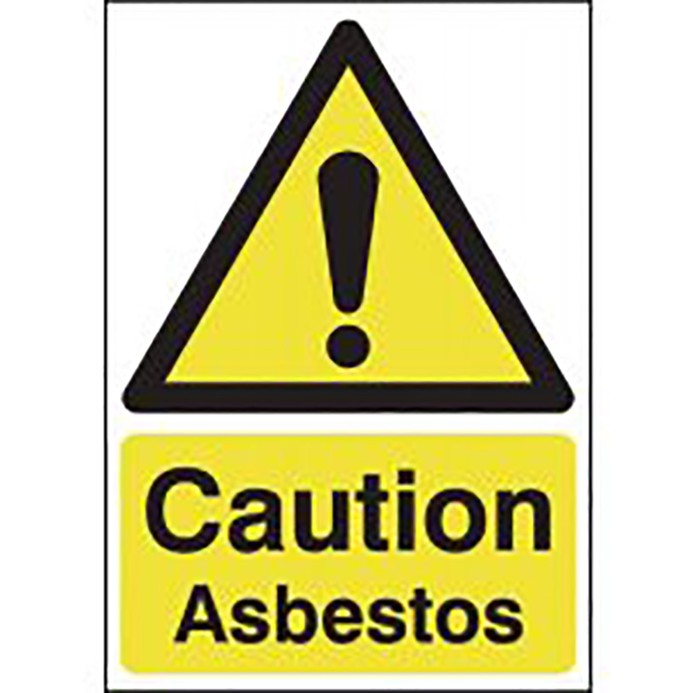 Caution Asbestos 210x148mm Self Adhesive Vinyl Safety Sign  
