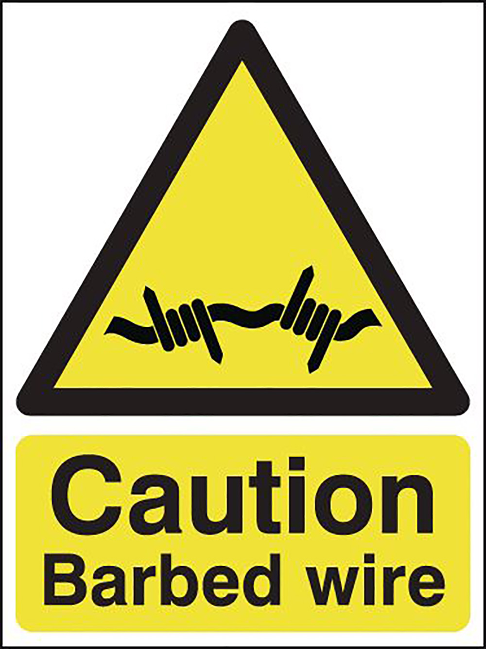 Caution Barbed Wire Safety Sign