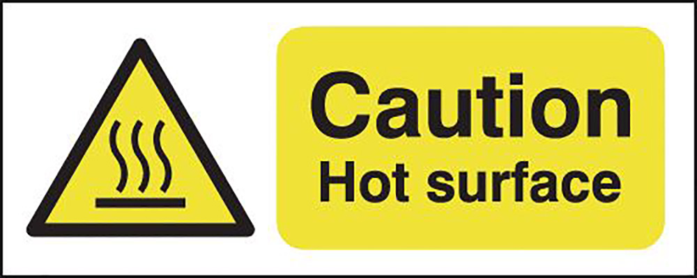 Caution Hot Surface 100x250mm Safety Sign