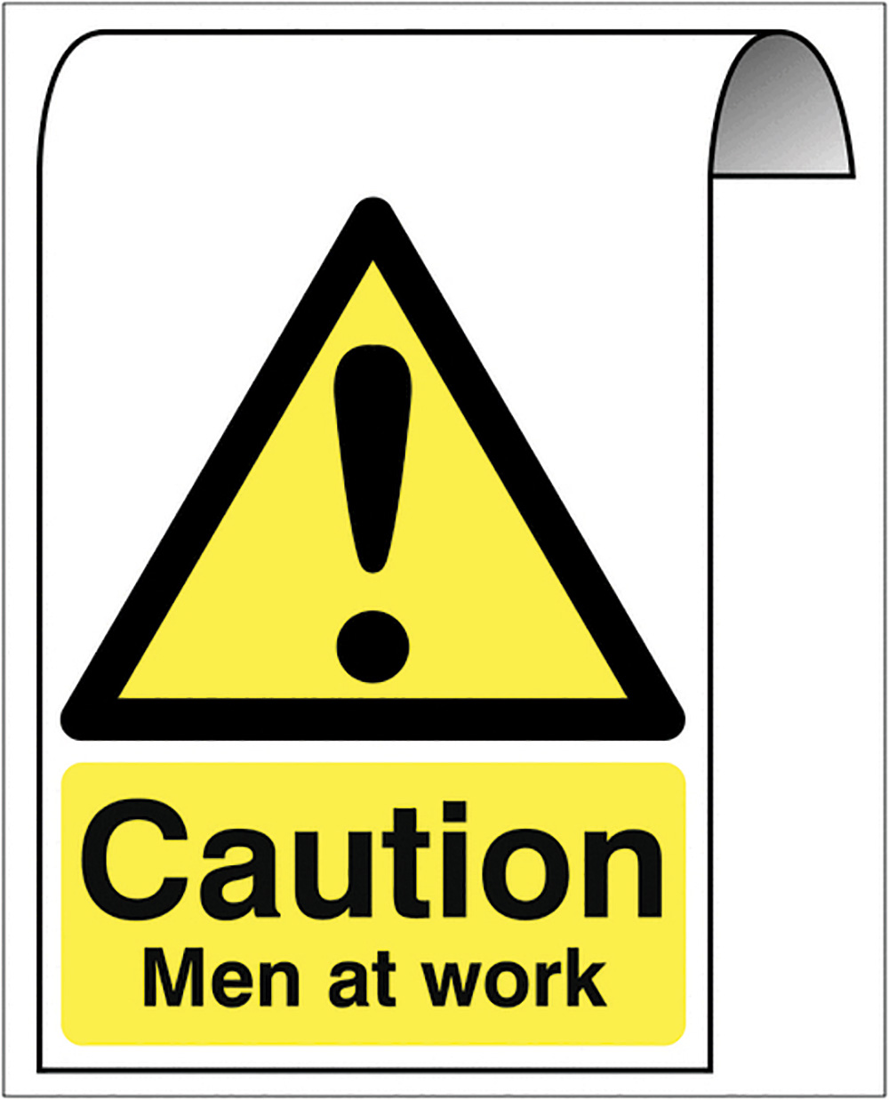 500 X 300mm Caution Men at work Roll Top Sign   Construction Sign  