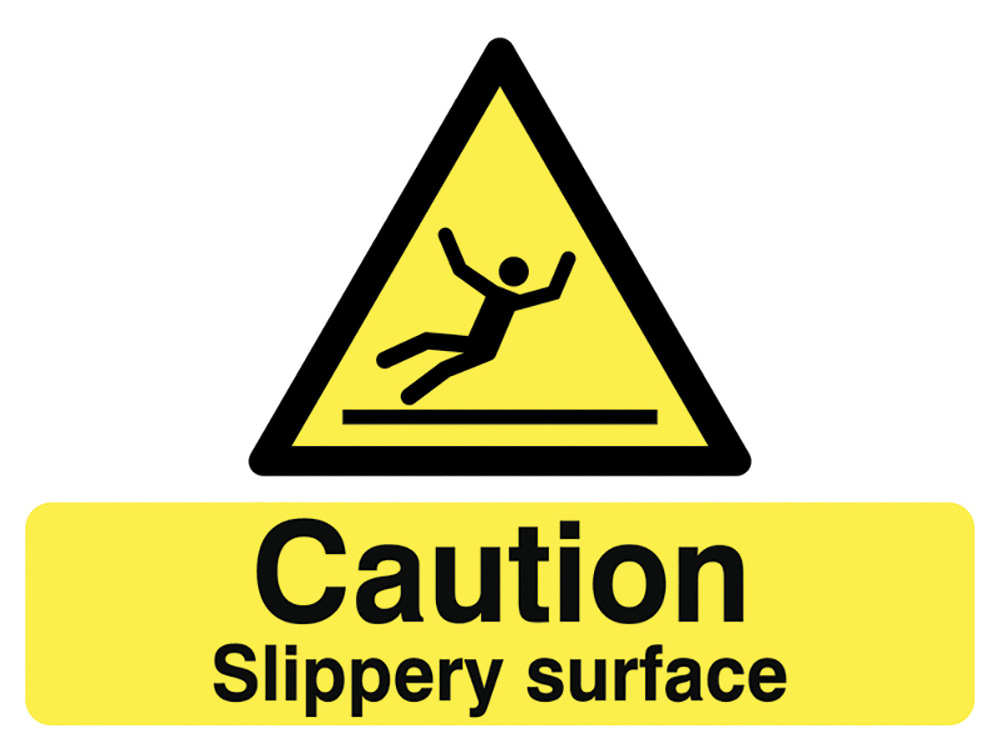450 x 600mm Caution Slippery surface stanchion sign