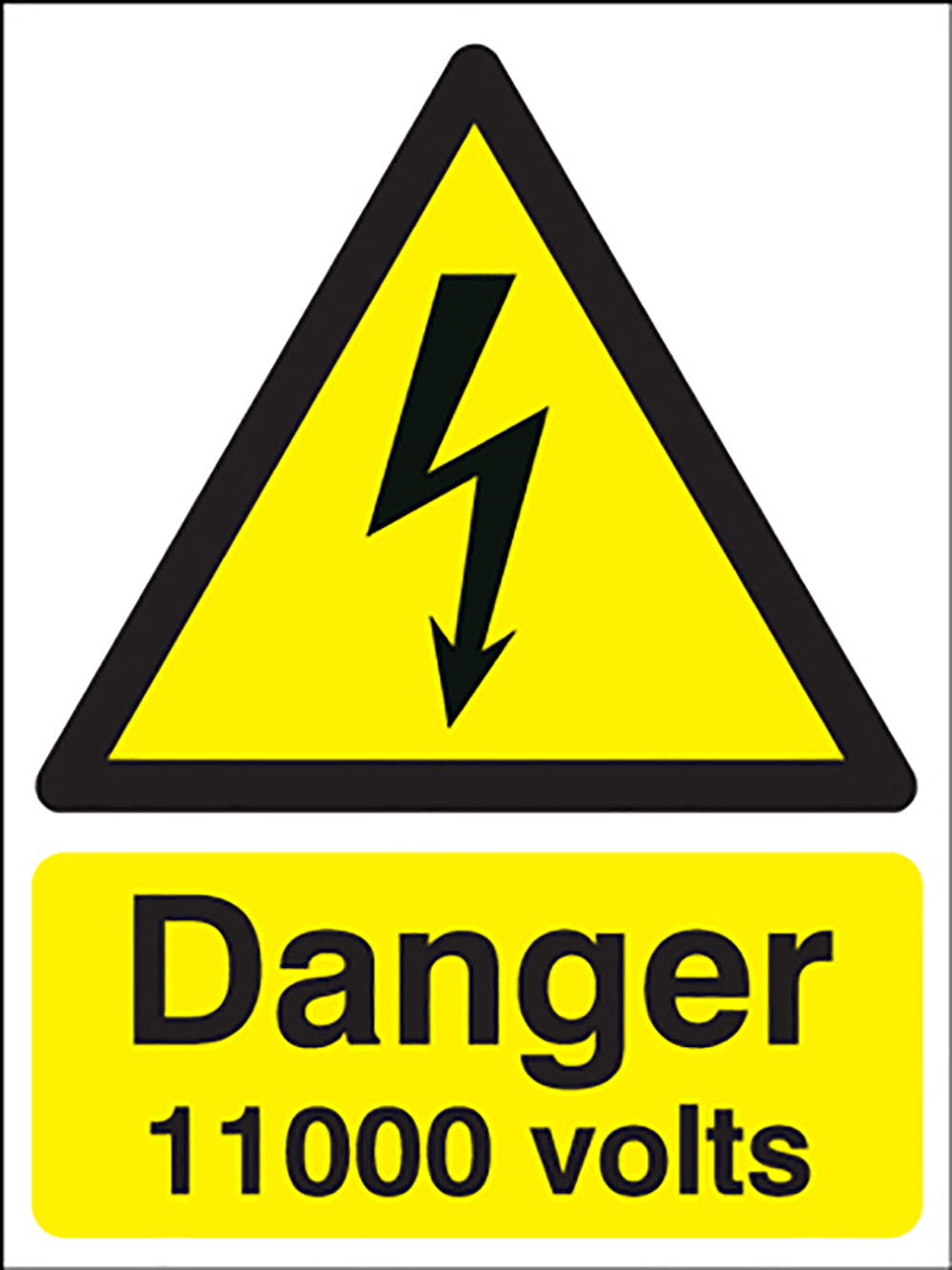 Danger 11000 Volts Safety Sign