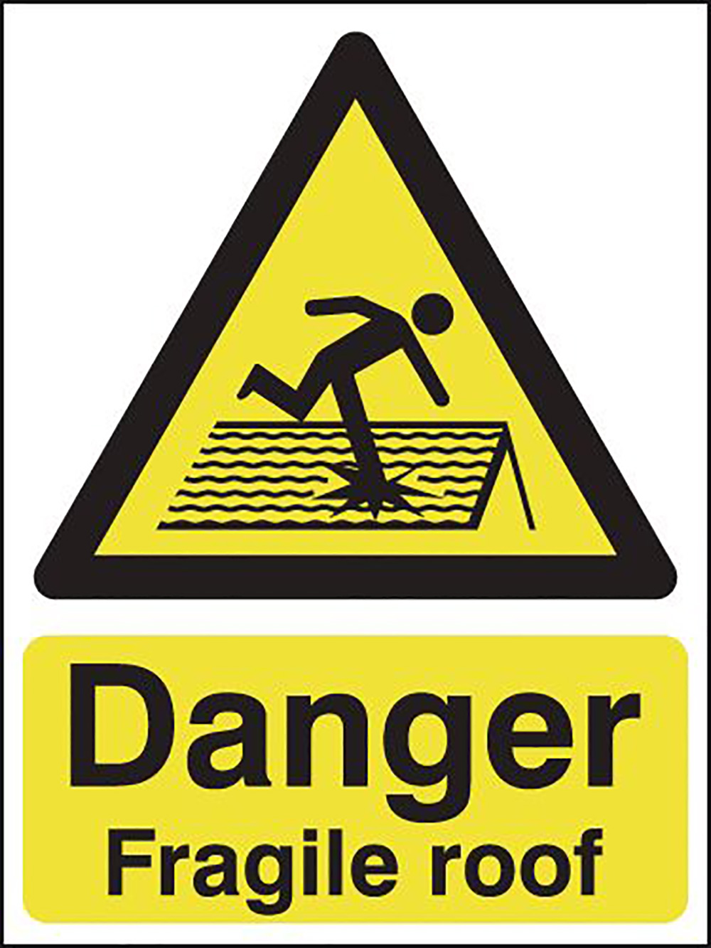 Danger Fragile Roof 600x450mm 0.9mm Aluminium Safety Sign