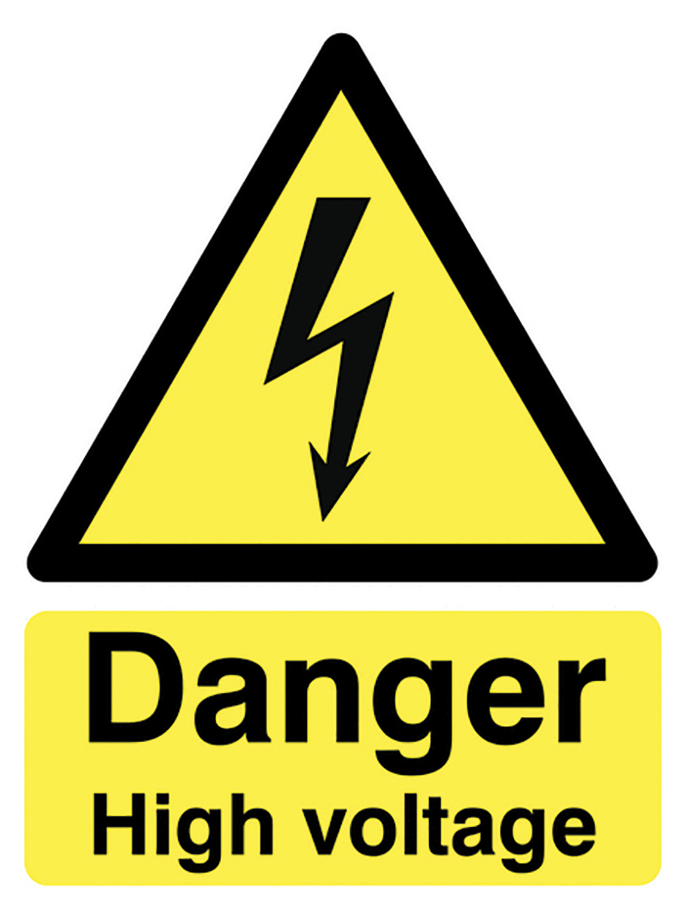 Danger High Voltage 400 x 300mm 2mm Polycarbonate Safety Sign