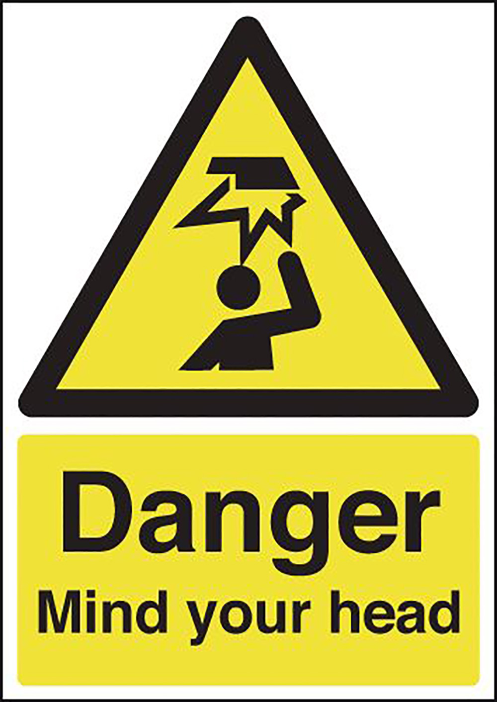 Danger Mind Your Head 210x148mm 1.2mm Rigid Plastic Safety Sign  