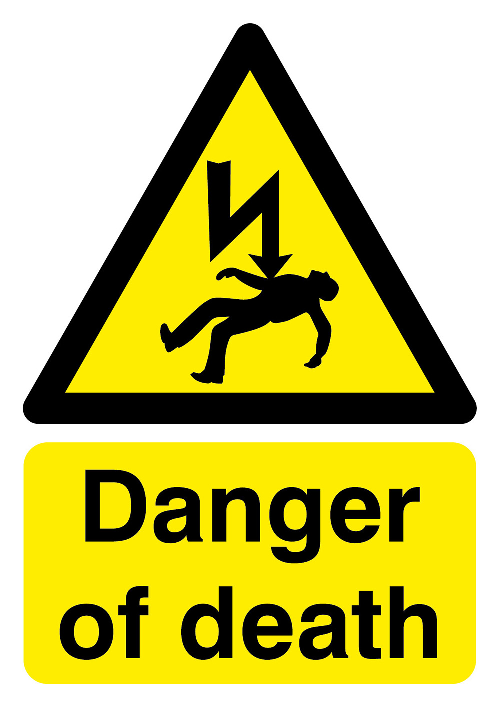 Danger Of Death           210x148mm Self Adhesive Vinyl Safety Sign  