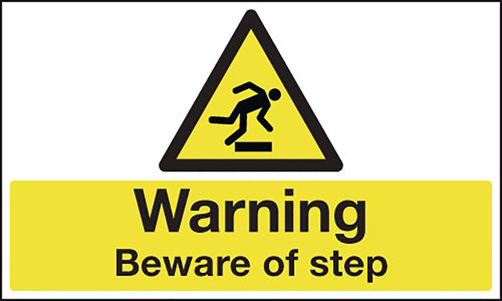 Warning Beware of step 300x500mm Anti Slip Floor Sign