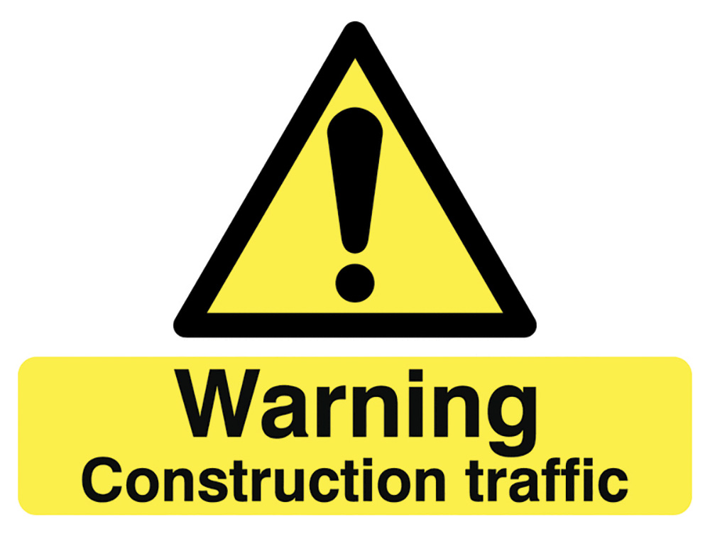 450 x 600mm Warning Construction traffic stanchion signs