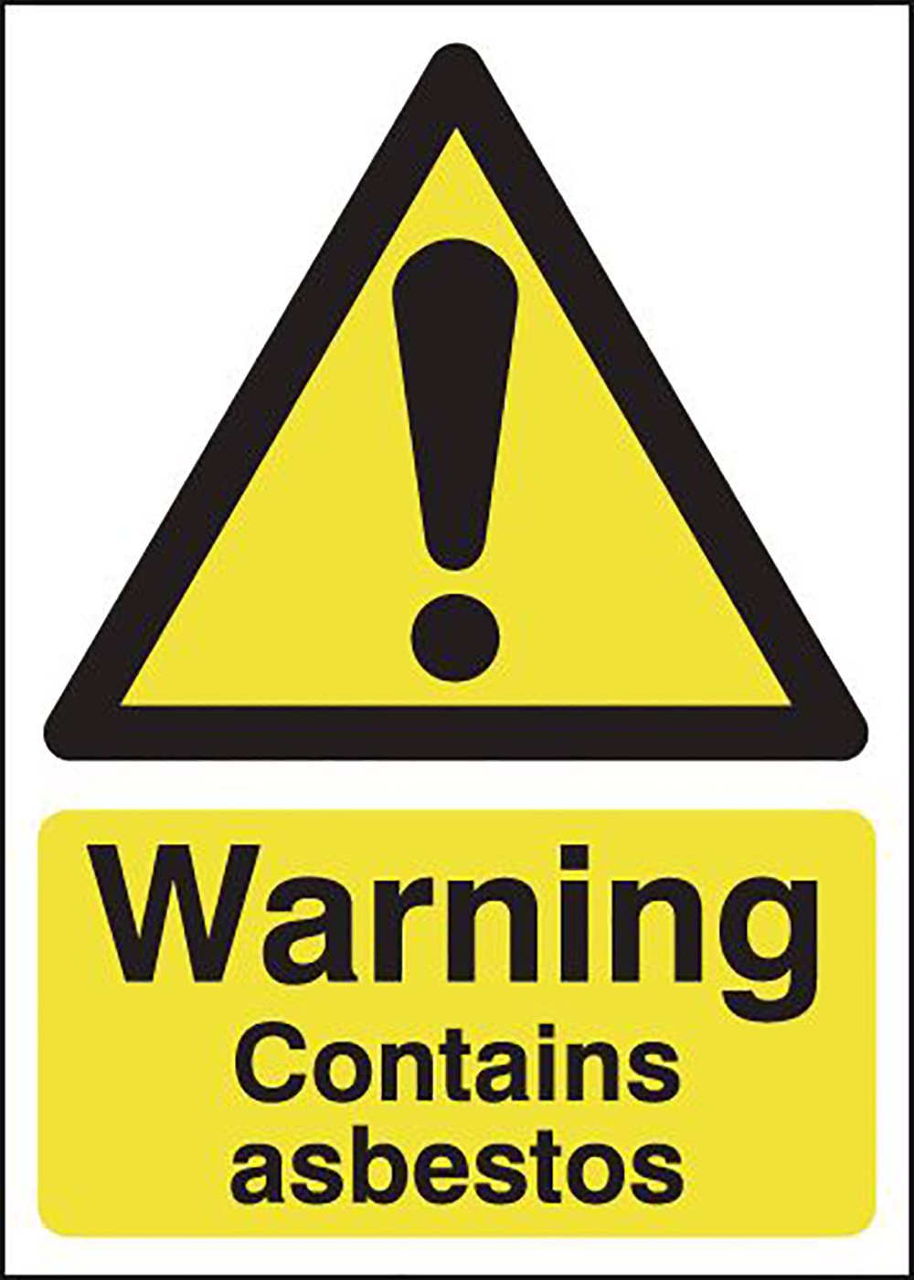 Warning Contains Asbestos 70x50mm Self Adhesive Vinyl Safety Sign