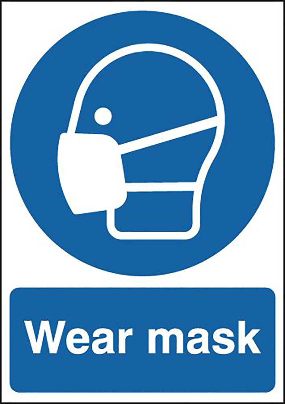 Wear Mask 210x148mm 1.2mm Rigid Plastic Safety Sign  