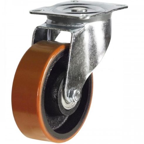 HD 200mm Swivel Poly Tyred Fabricated Castor