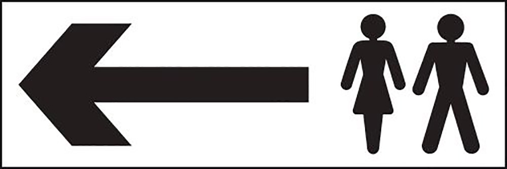 100x300mm Male and female symbol with arrow left