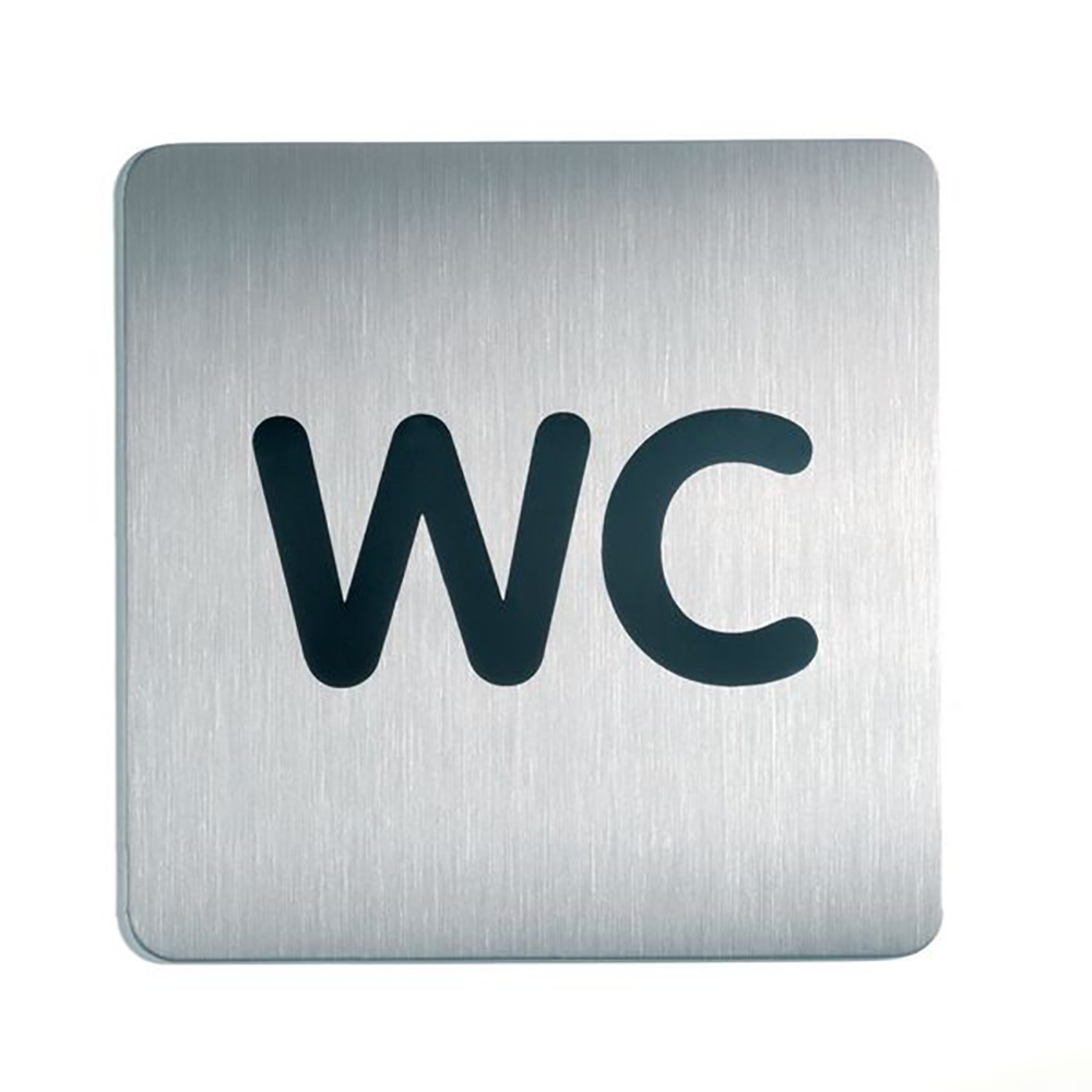 WC - Square picto 150x150mm Stainless Steel Safety Sign