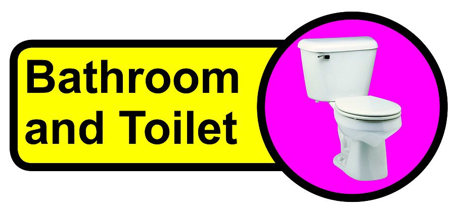 Bathroom   Toilet Dementia Sign 210x480mm 1.2mm Rigid Plastic Safety Sign