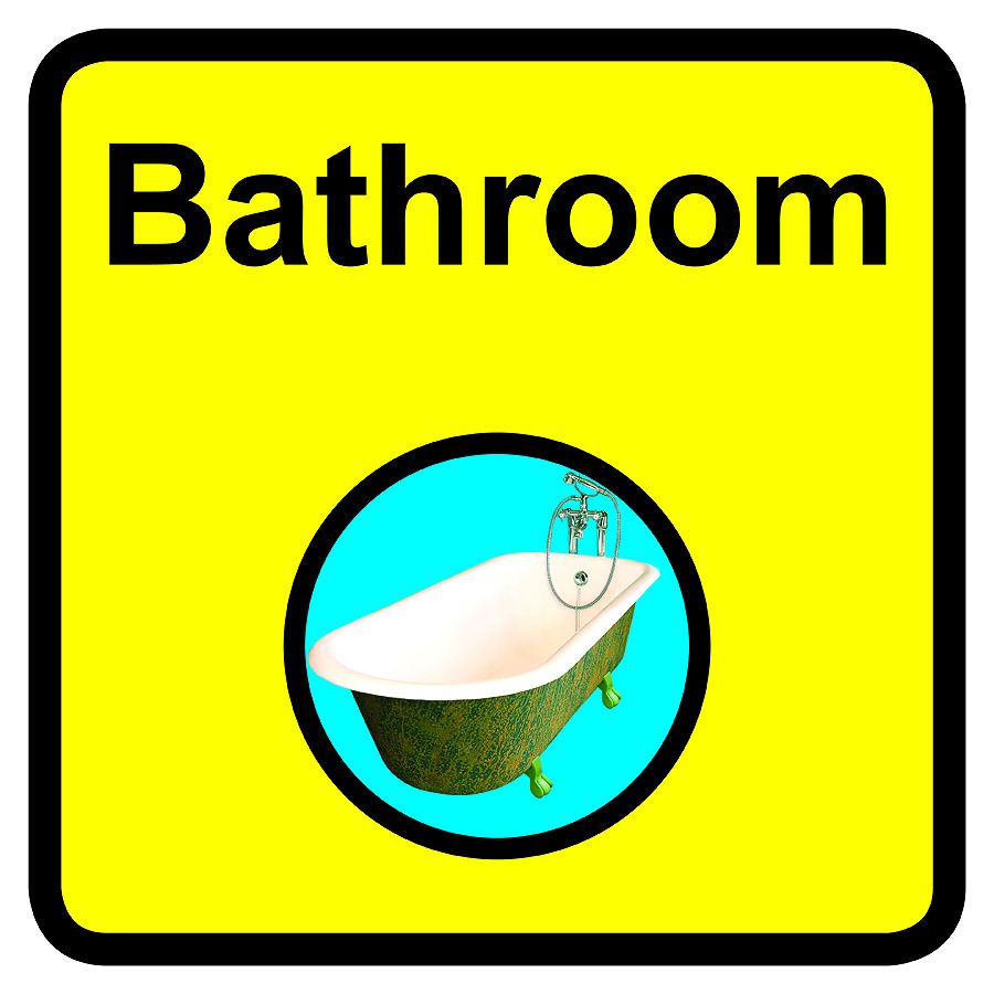 Bathroom Dementia Sign  300x300mm 1.2mm Rigid Plastic Safety Sign  