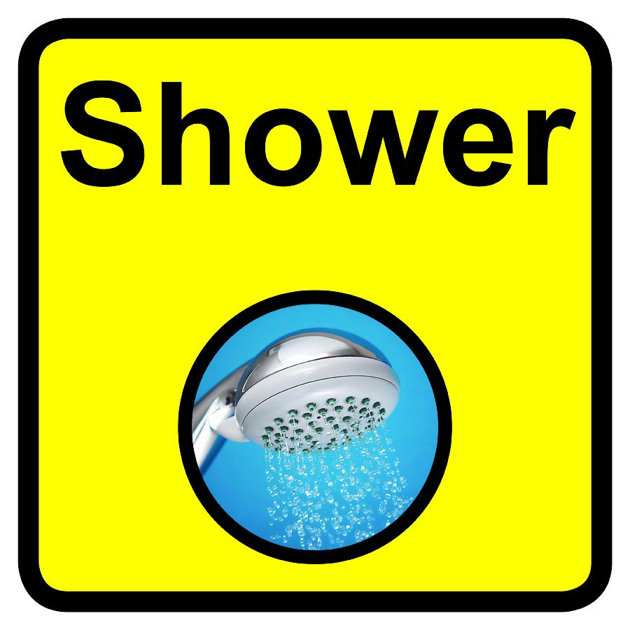 Shower Dementia Sign  300x300mm 1.2mm Rigid Plastic Safety Sign  