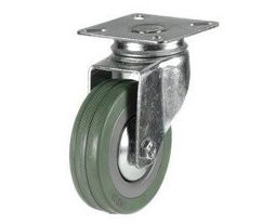 LD Top Plate Swivel Castor - 160mm - Grey Rubber