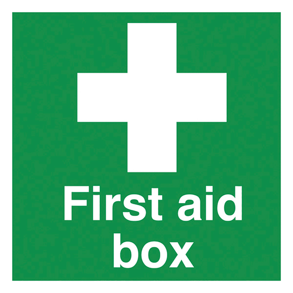 First Aid Box 50x50mm Self Adhesive Vinyl - Pack of 10